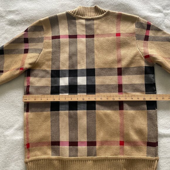 Burberry Cardigan in Check Technical Merino Wool Jacquard - Picture 14 of 16